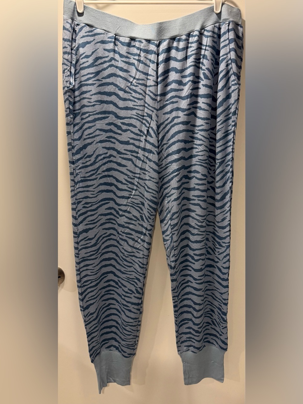 All Worthy Blue Zebra Print Lounge Pants - Relaxed Fit